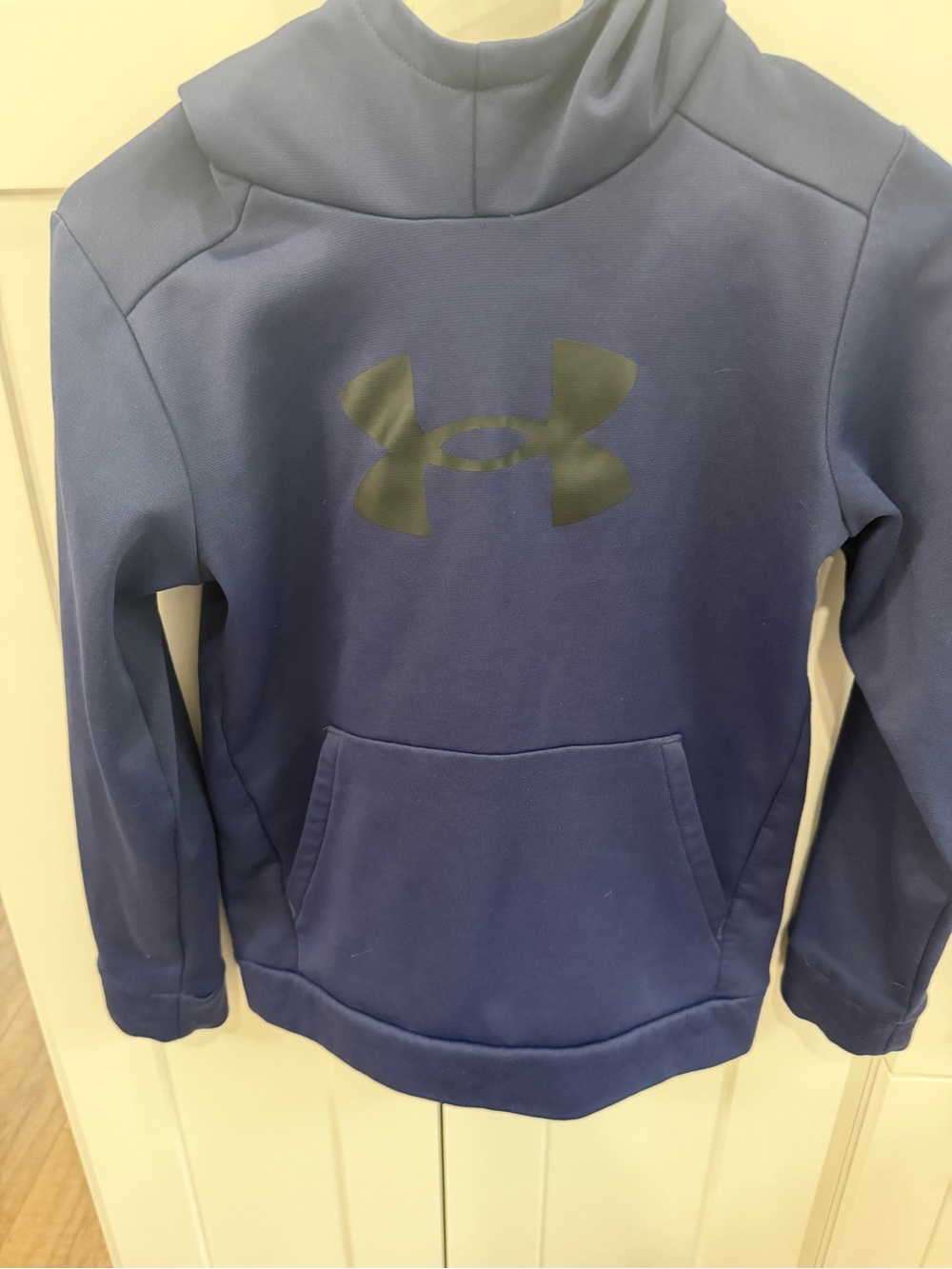 Under Armour Youth Navy Pullover Hoodie with Black Logo